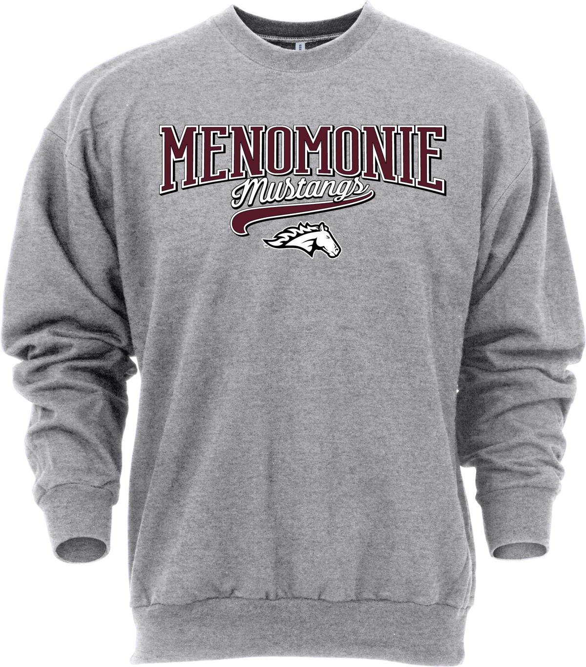 Ohiopyle Prints Adult Menomonie High School Grey Catch Crewneck Sweatshirt