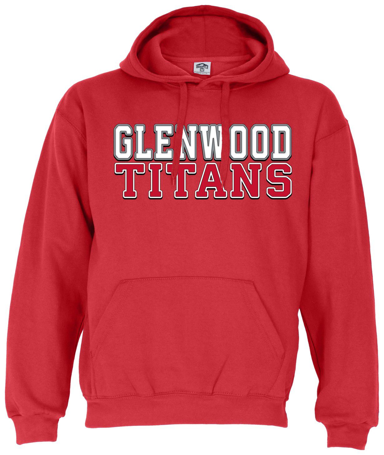 Ohiopyle Prints Adult Glenwood High School Red Field Hooded Sweatshirt