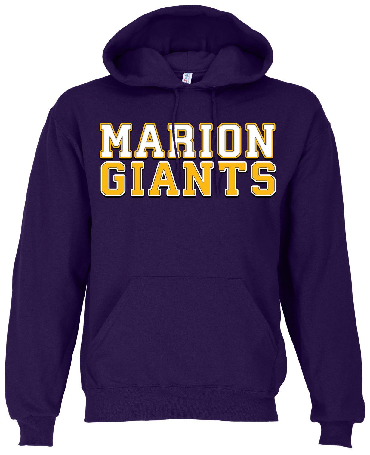 Ohiopyle Prints Adult Marion High School Purple Field Hooded Sweatshirt
