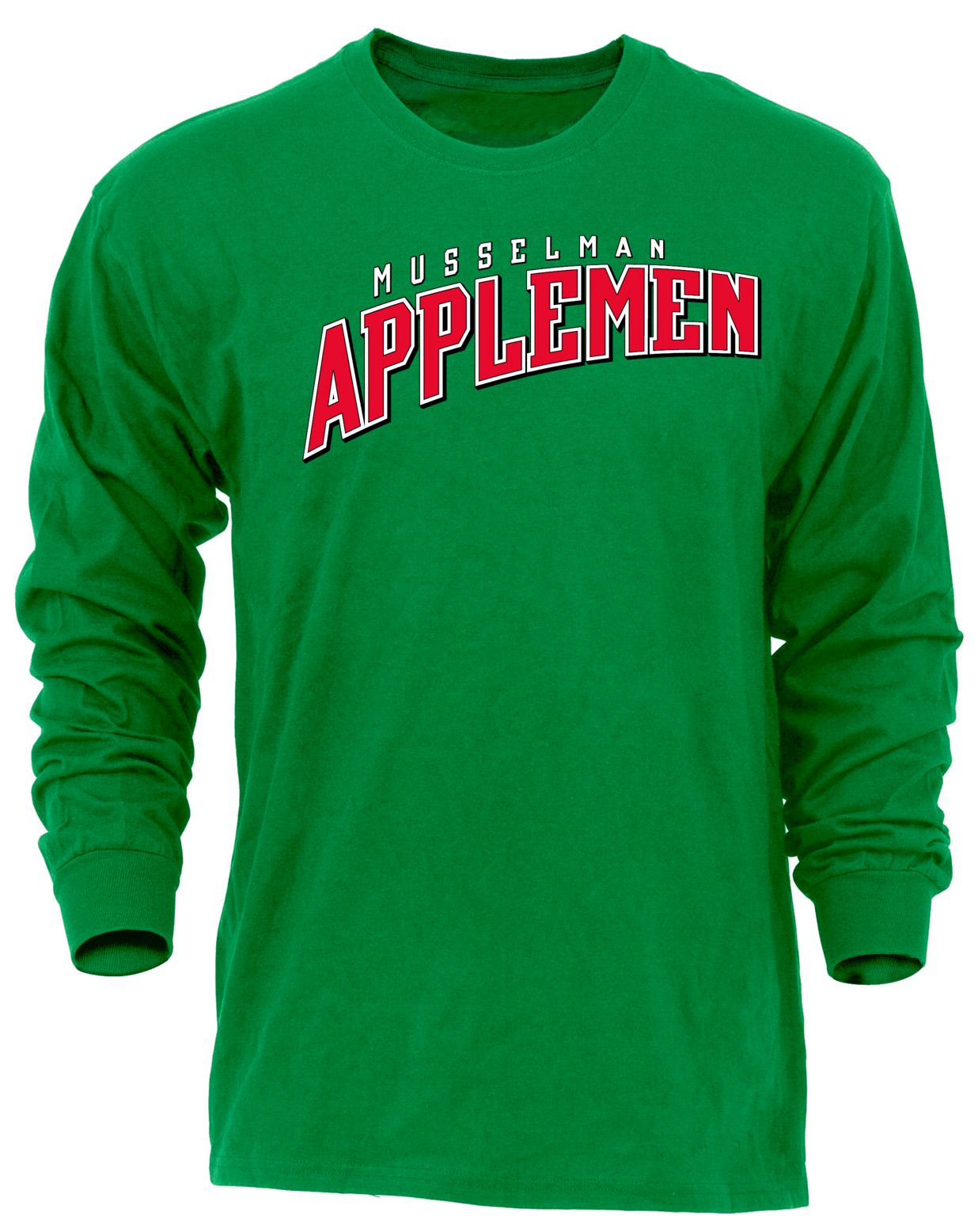 Ohiopyle Prints Adult Musselman High School Kelly Green Flyball Long Sleeve Shirt