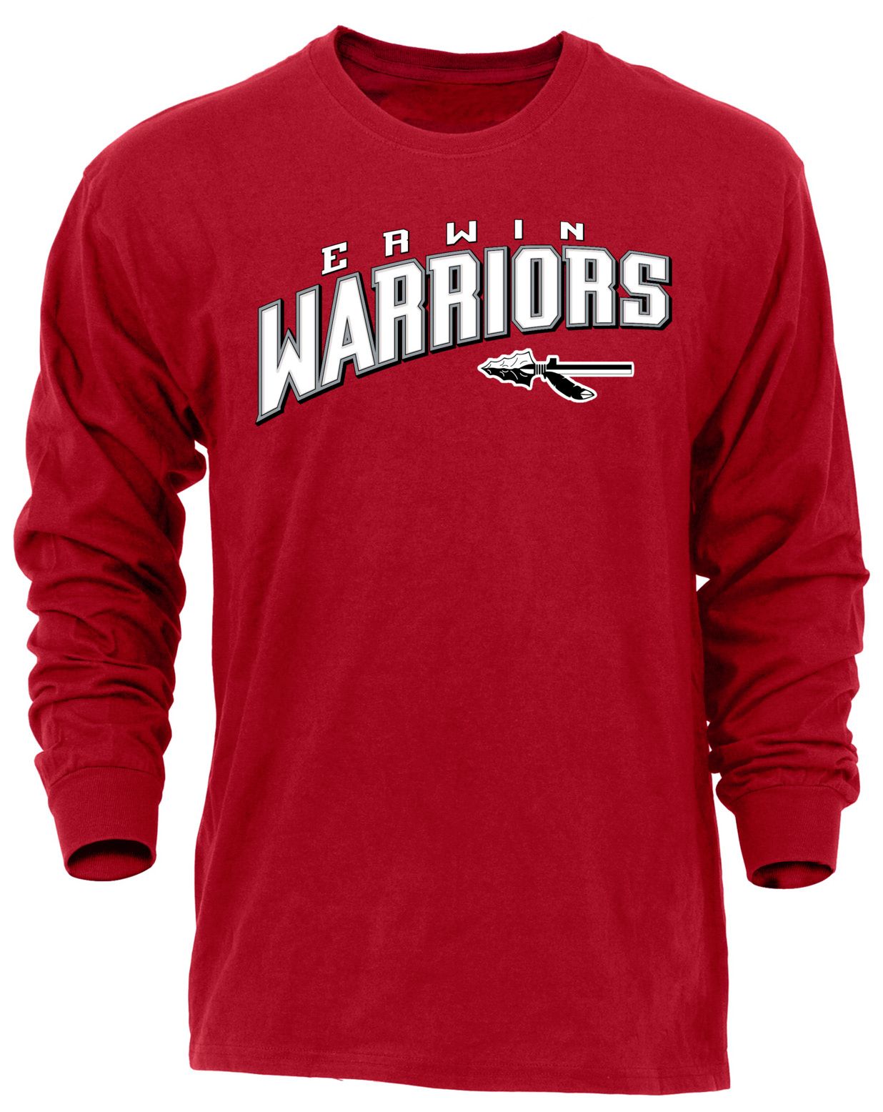 Ohiopyle Prints Adult Erwin High School Red Flyball Long Sleeve Shirt