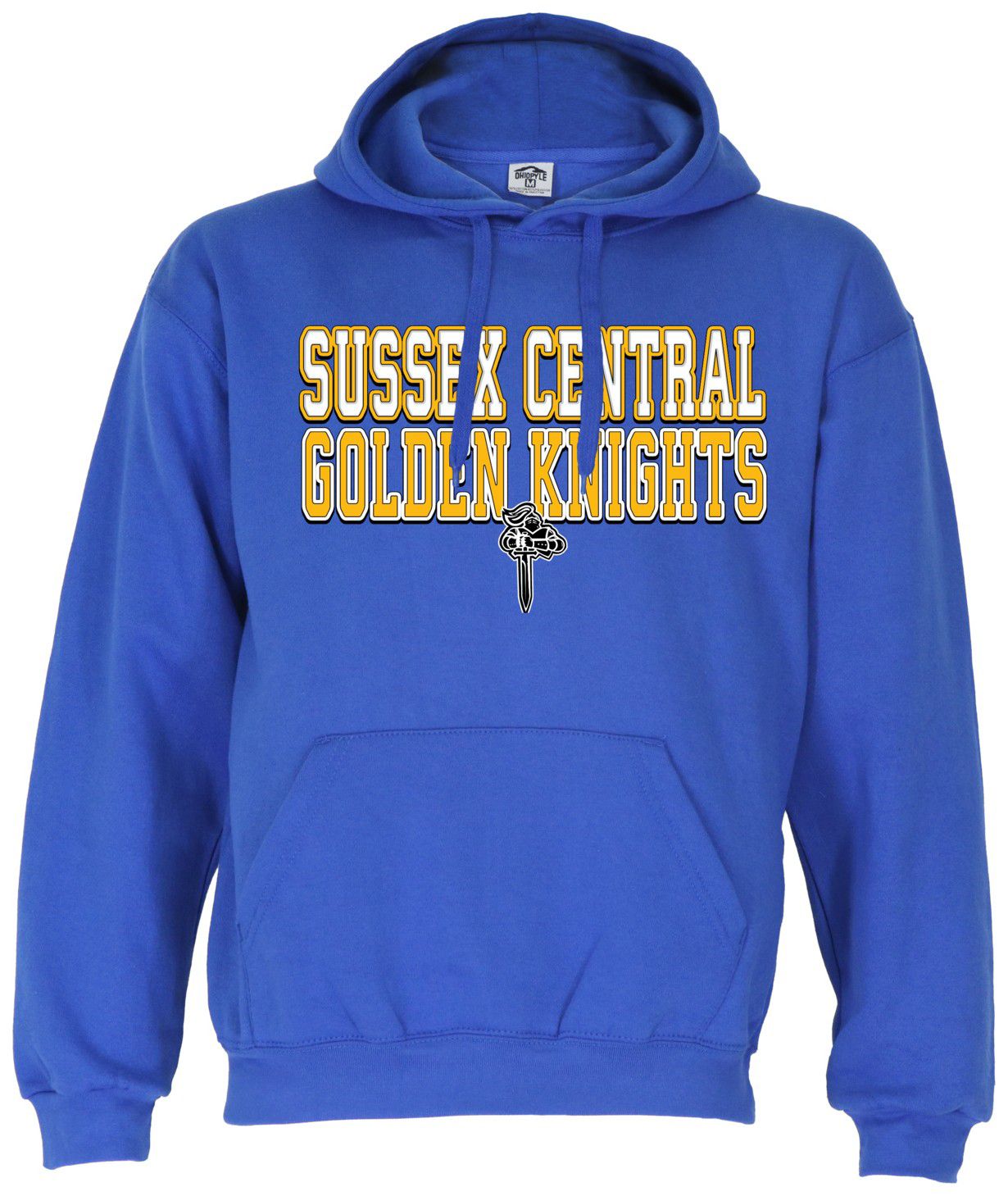 Ohiopyle Prints Adult Sussex Central High School Royal Blue Field Hooded Sweatshirt