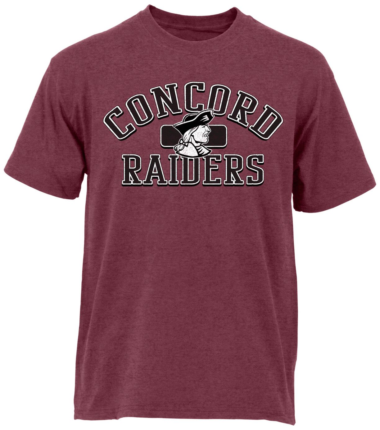 Ohiopyle Prints Adult Concord High School Heather Maroon Plate T-Shirt