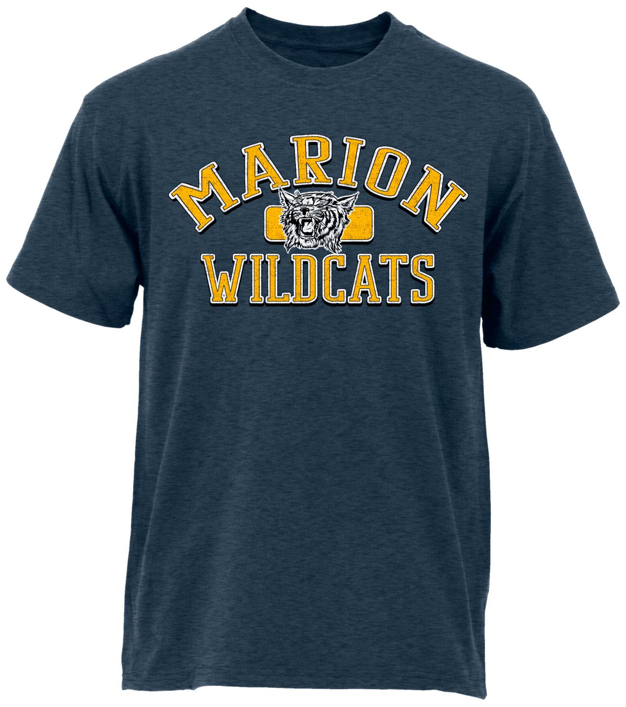 Ohiopyle Prints Adult Marion High School Heather Navy Plate Ultimate T-Shirt