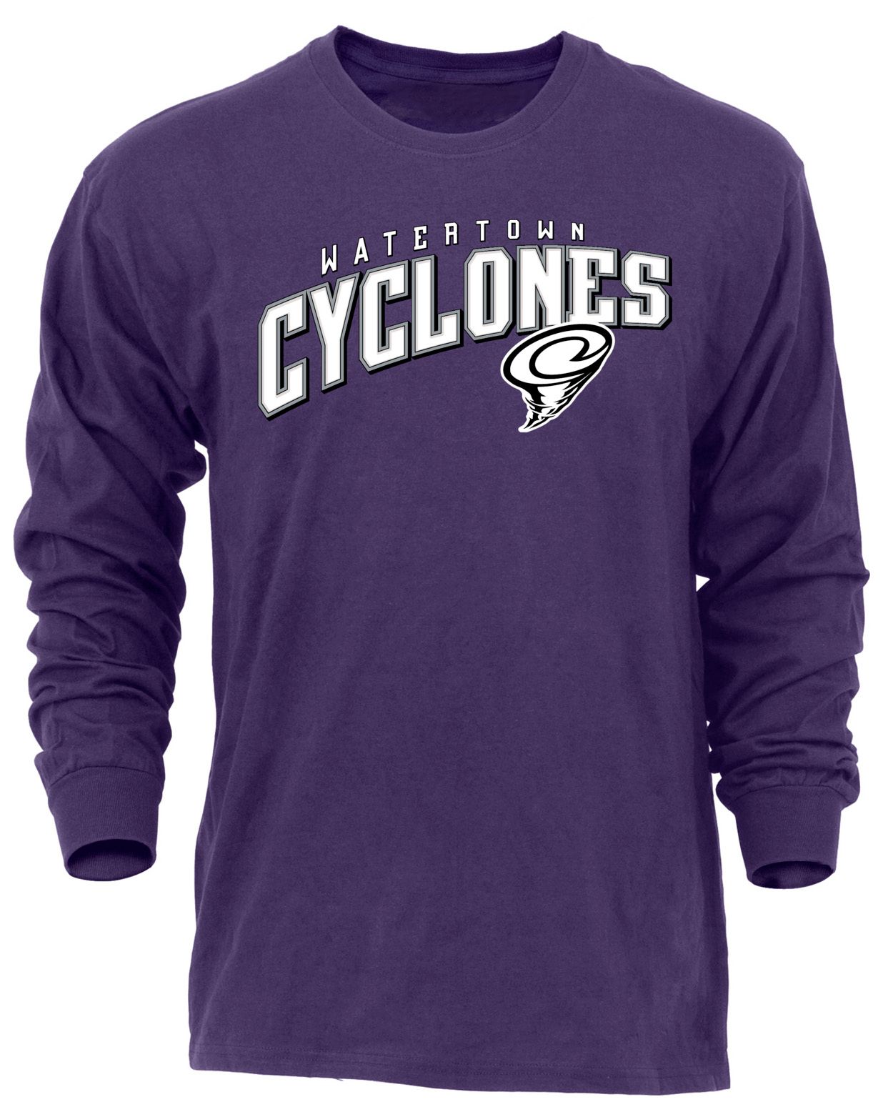 Ohiopyle Prints Adult Watertown High School Purple Flyball Long Sleeve Shirt