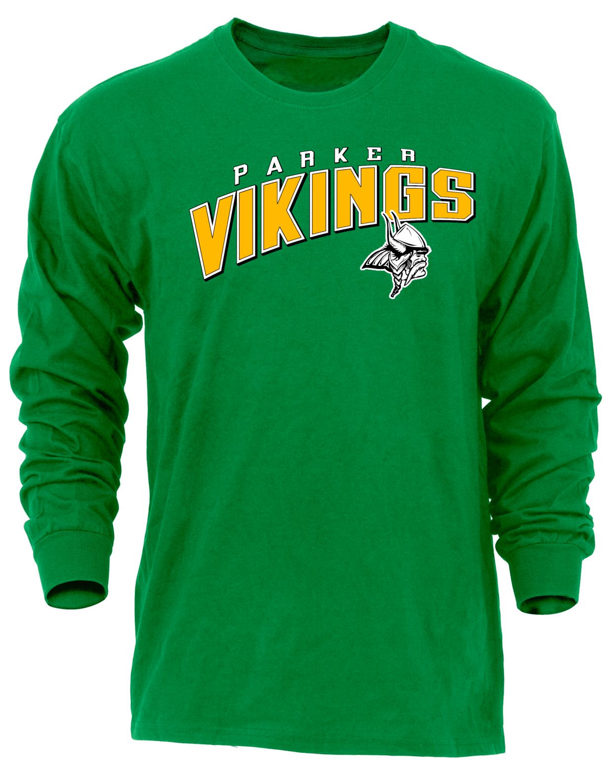Ohiopyle Prints Adult Parker High School Kelly Green Flyball Long Sleeve Shirt
