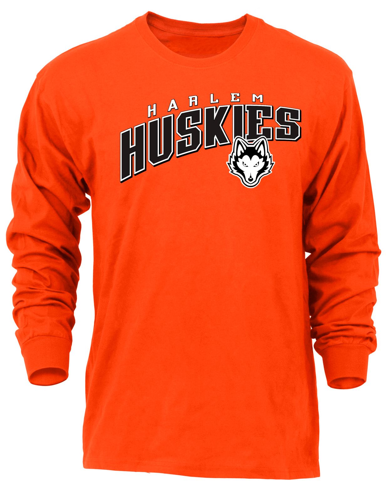 Ohiopyle Prints Adult Harlem High School Orange Flyball Long Sleeve Shirt