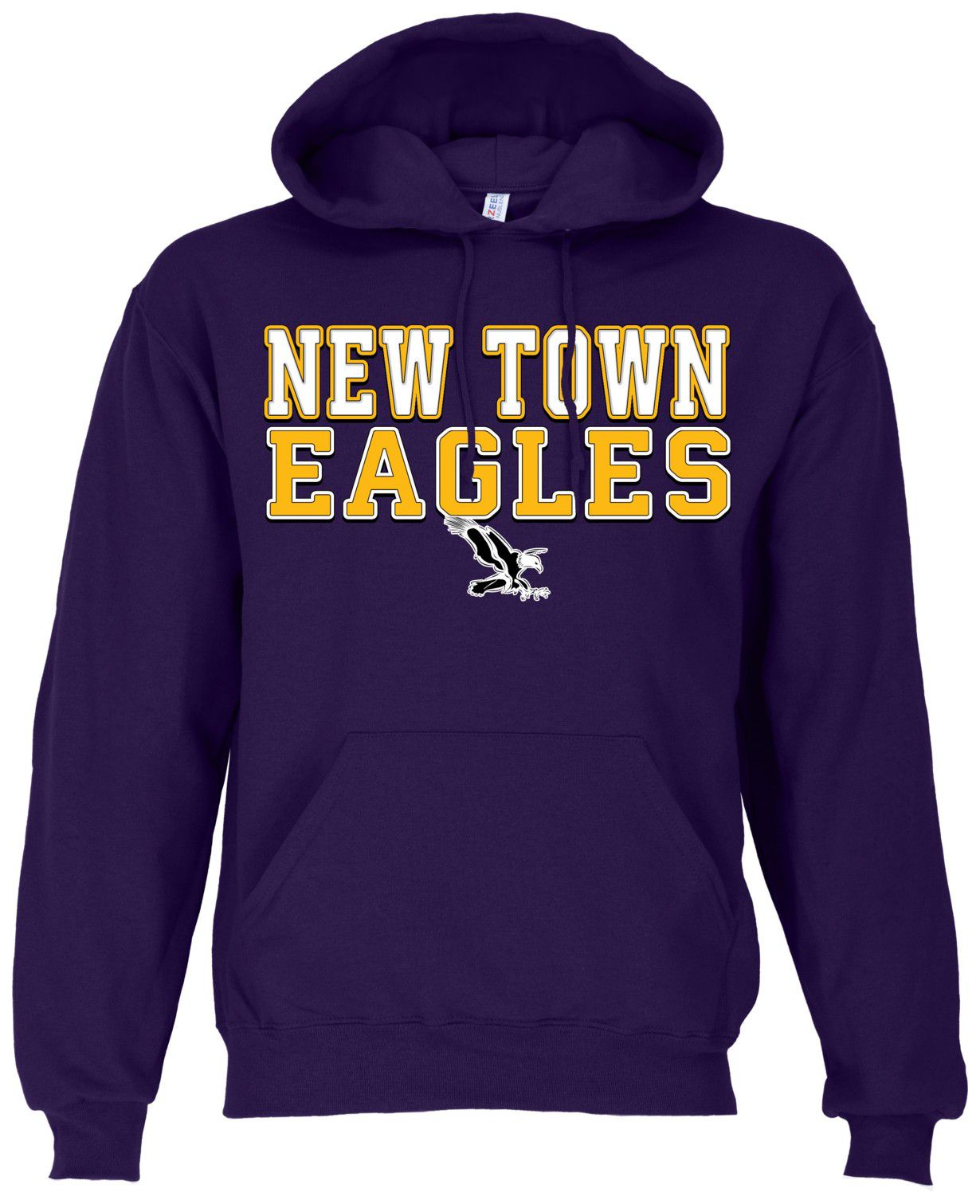 Ohiopyle Prints Adult New Town High School Purple Field Hooded Sweatshirt