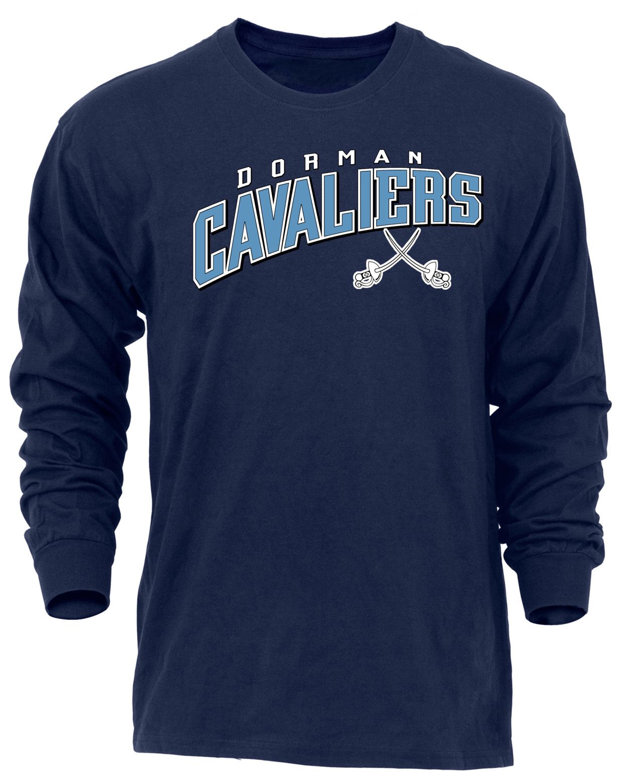 Ohiopyle Prints Adult Dorman High School Navy Flyball Long Sleeve Shirt