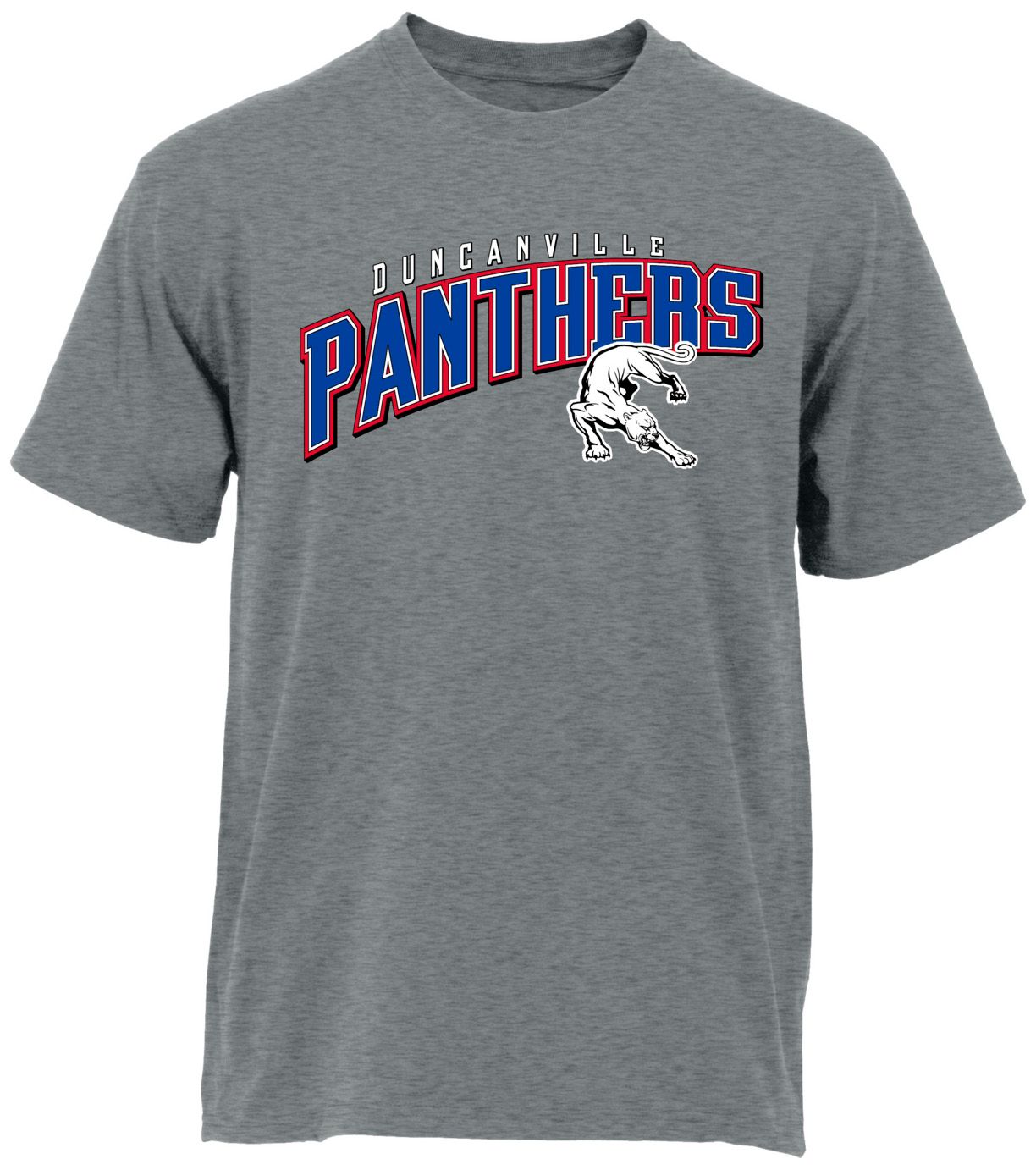 Ohiopyle Prints Adult Duncanville High School Grey Flyball Ultimate T-Shirt