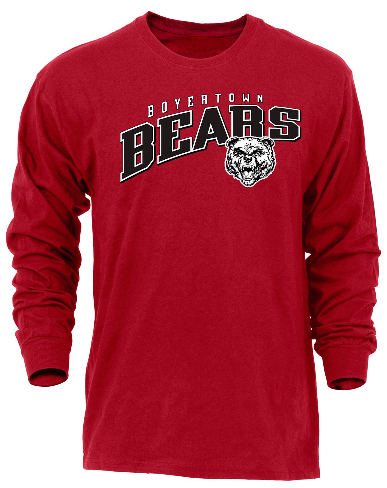 Ohiopyle Prints Adult Boyertown High School Red Flyball Long Sleeve Shirt
