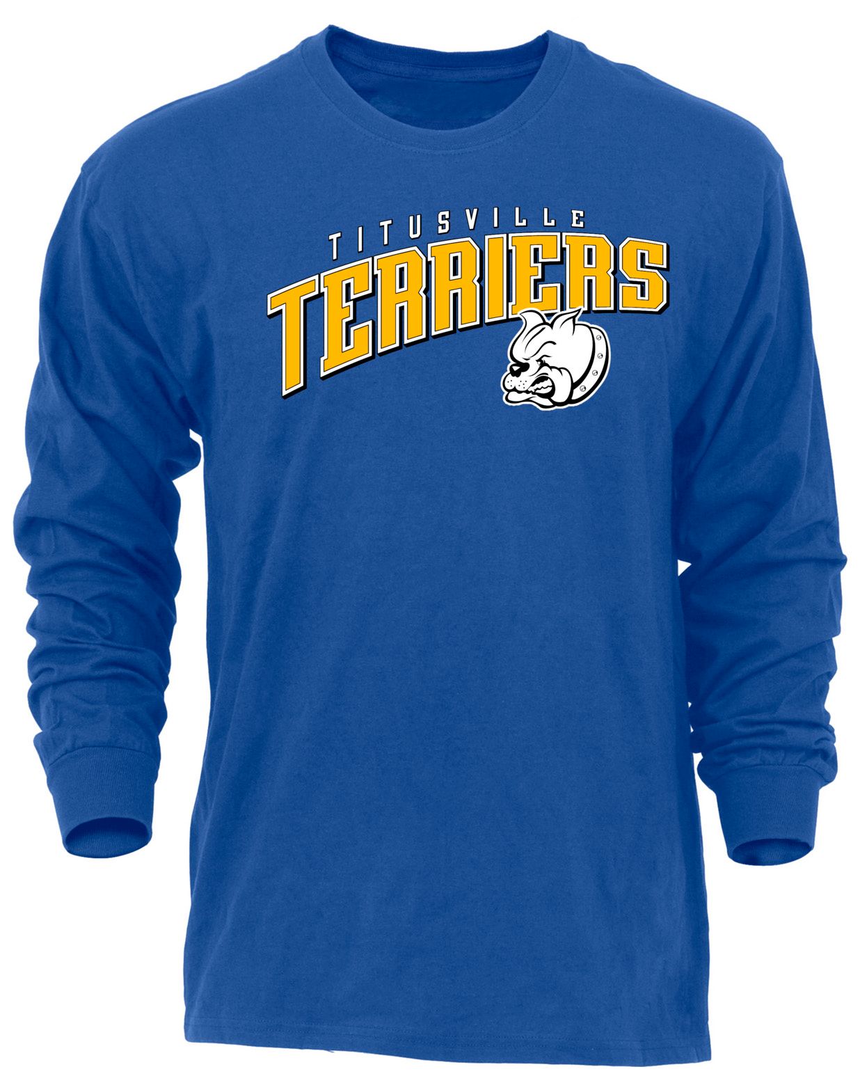 Ohiopyle Prints Adult Titusville High School Royal Flyball Long Sleeve Shirt