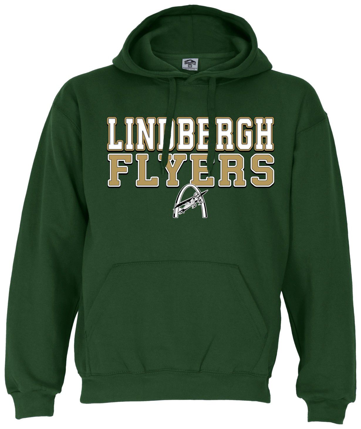 Ohiopyle Prints Adult Lindbergh High School Forest Green Field Hooded Sweatshirt