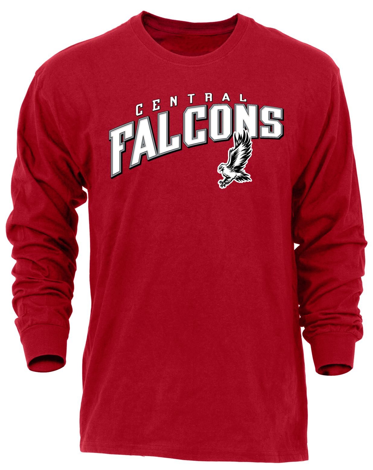 Ohiopyle Prints Adult Central High School Red Flyball Long Sleeve Shirt