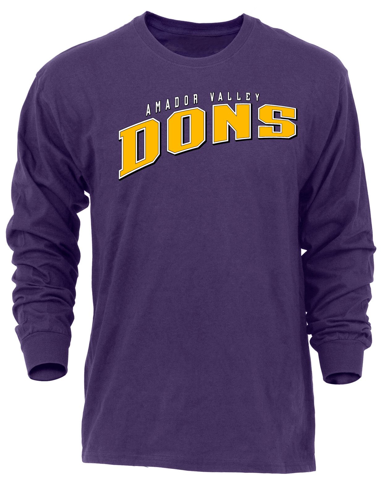 Ohiopyle Prints Adult Amador Valley High School Purple Flyball Long Sleeve Shirt