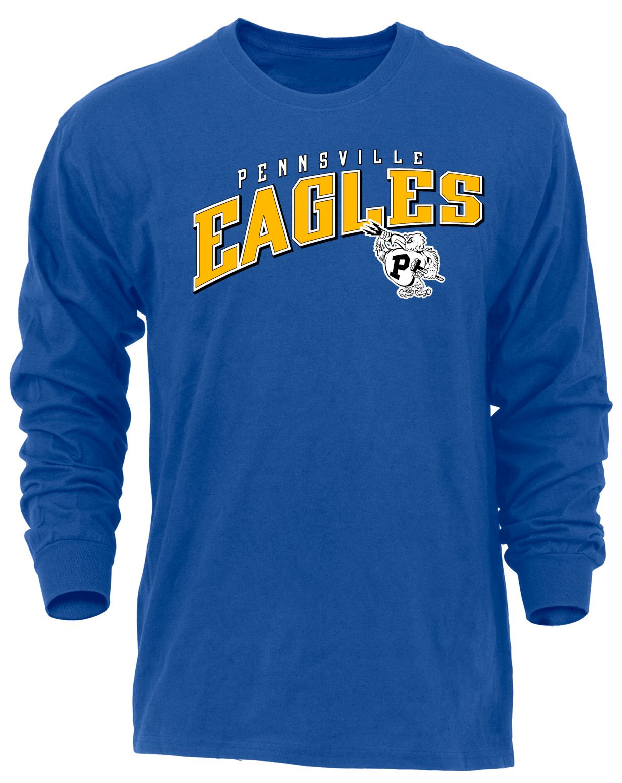 Ohiopyle Prints Adult Pennsville High School Royal Flyball Long Sleeve Shirt