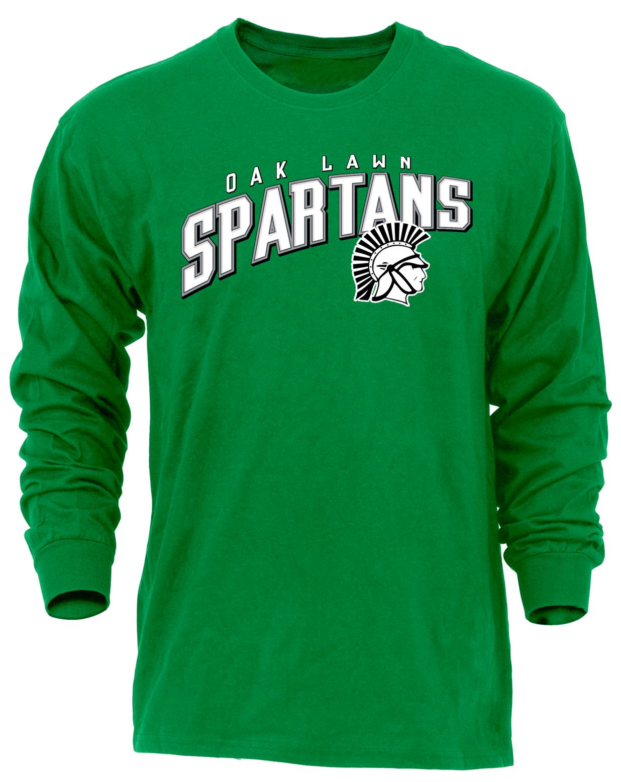 Ohiopyle Prints Adult Oak Lawn Community High School Kelly Green Flyball Long Sleeve Shirt