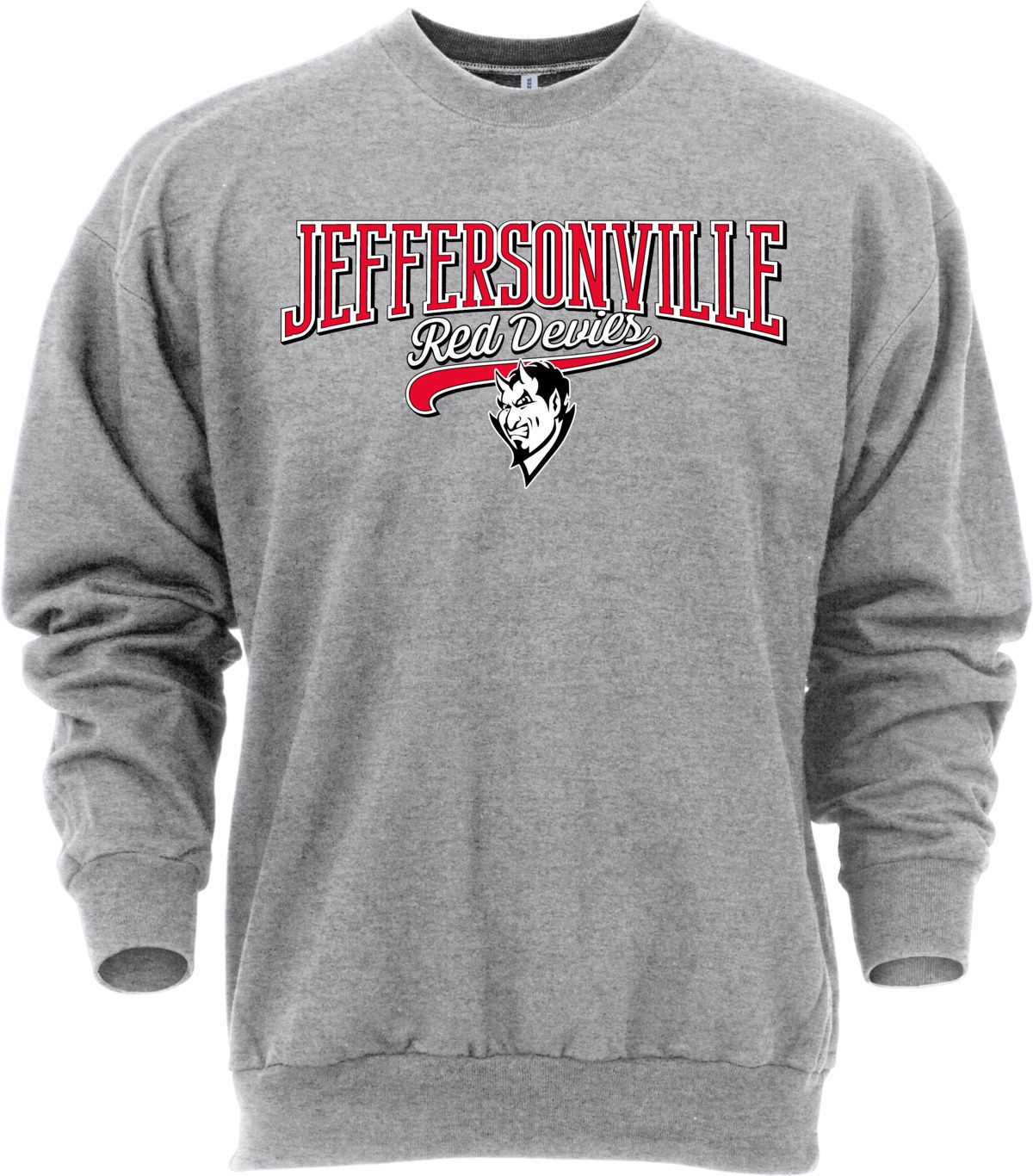 Ohiopyle Prints Adult Jeffersonville High School Grey Catch Crewneck Sweatshirt