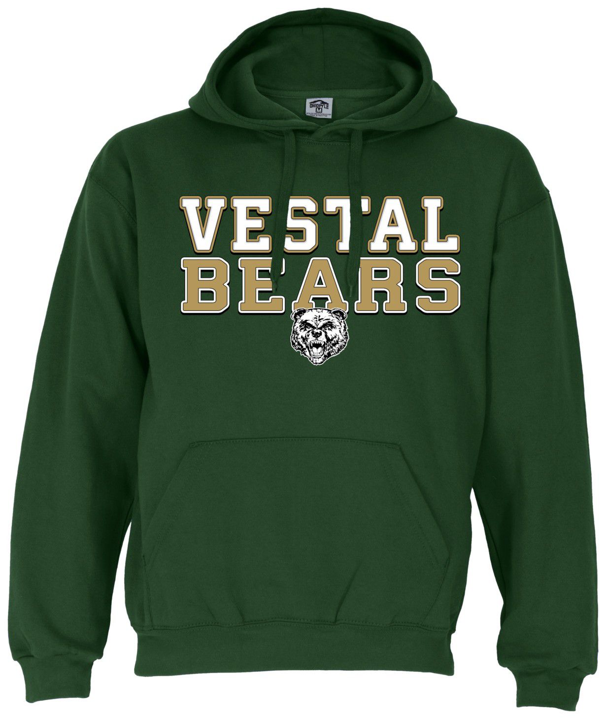 Ohiopyle Prints Adult Vestal Senior High School Forest Green Field Hooded Sweatshirt
