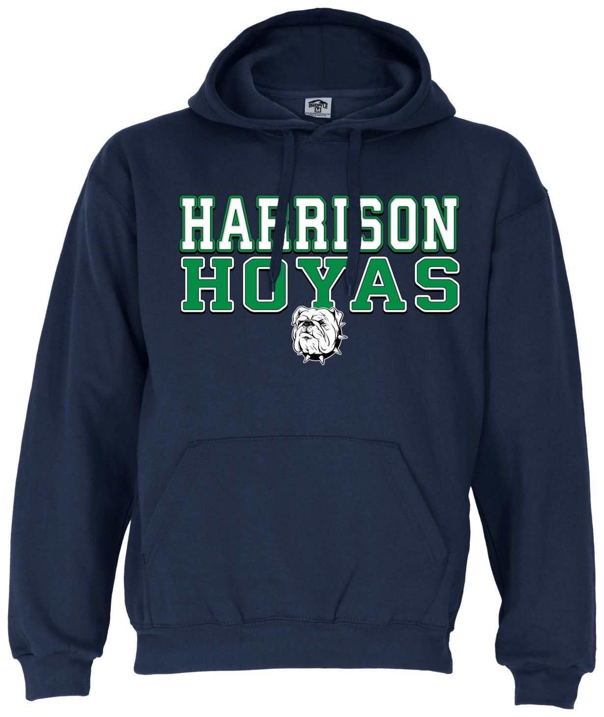 Ohiopyle Prints Adult Harrison High School Navy Field Hooded Sweatshirt