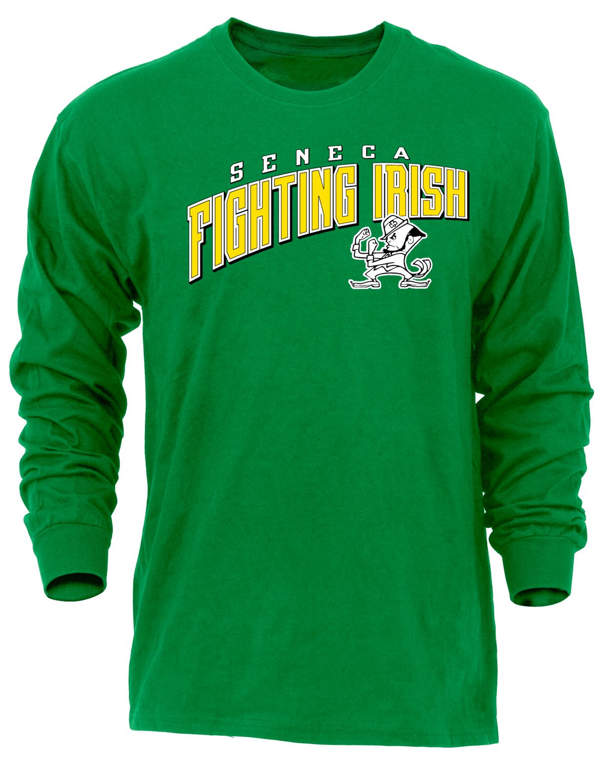 Ohiopyle Prints Adult Seneca High School Kelly Green Flyball Long Sleeve Shirt