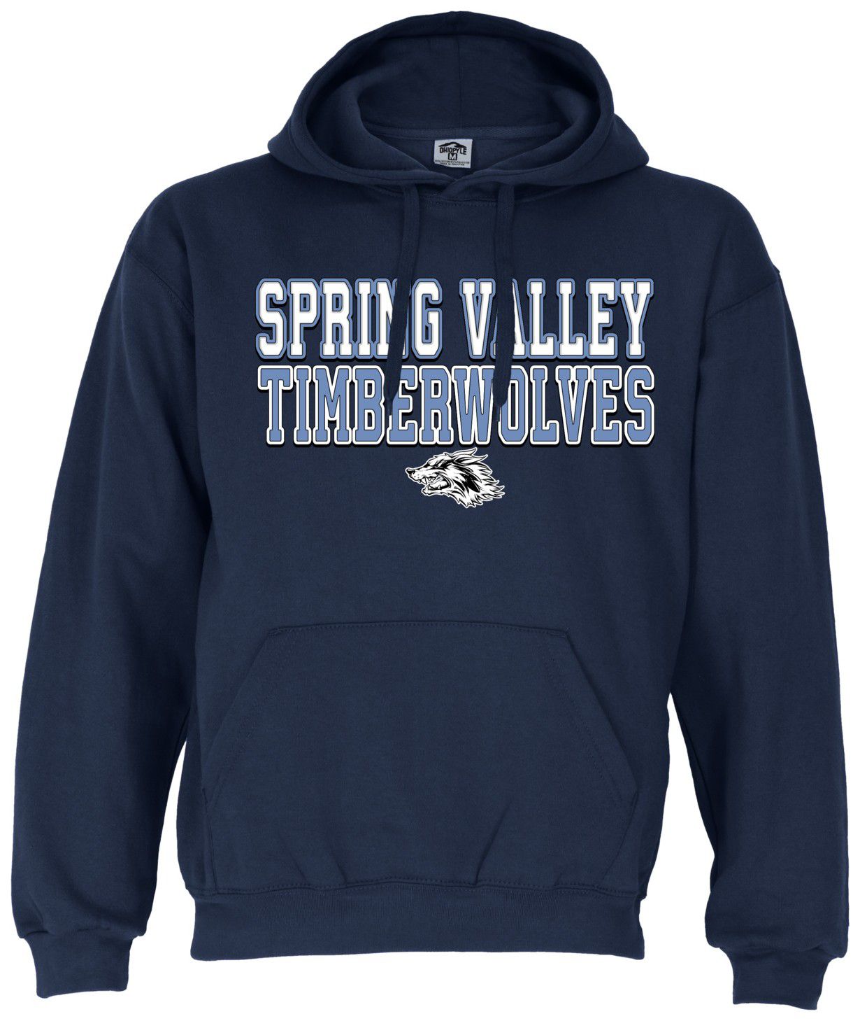 Ohiopyle Prints Adult Spring Valley High School Navy Field Hooded Sweatshirt