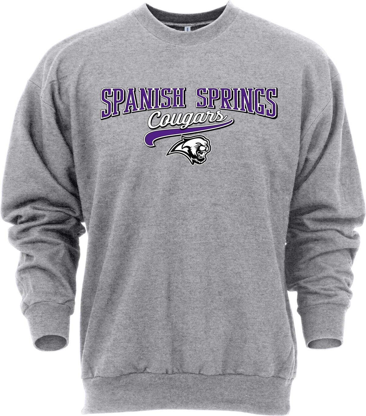 Ohiopyle Prints Adult Spanish Springs High School Grey Catch Crewneck Sweatshirt