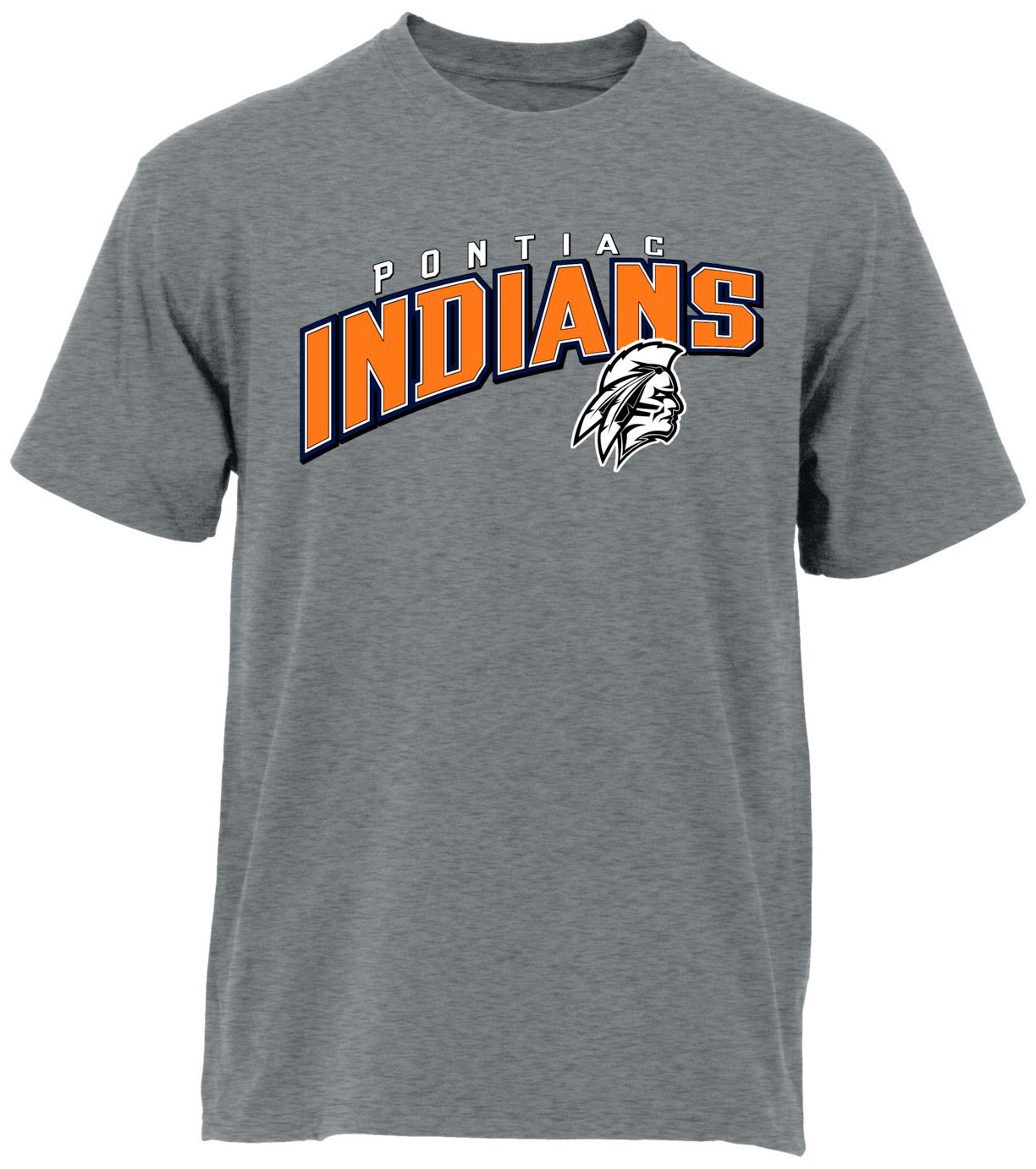 Ohiopyle Prints Adult Pontiac High School Grey Flyball Ultimate T-Shirt