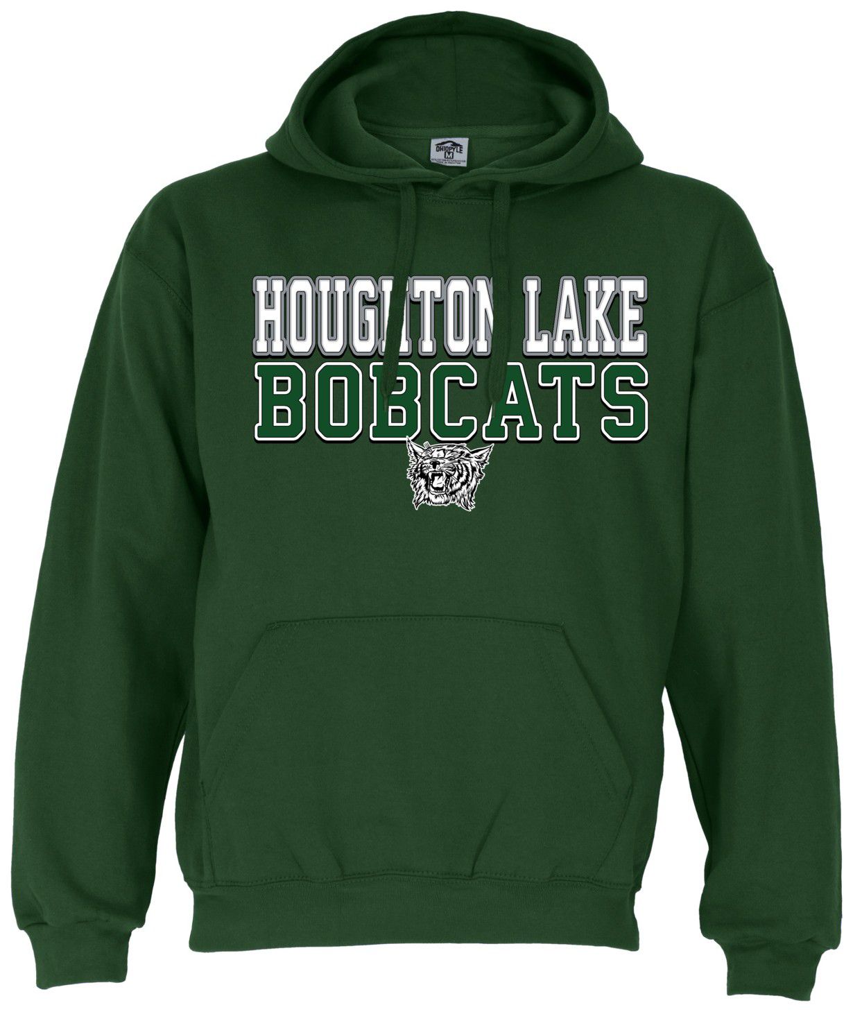 Ohiopyle Prints Adult Houghton Lake Community High School Forest Green Field Hooded Sweatshirt