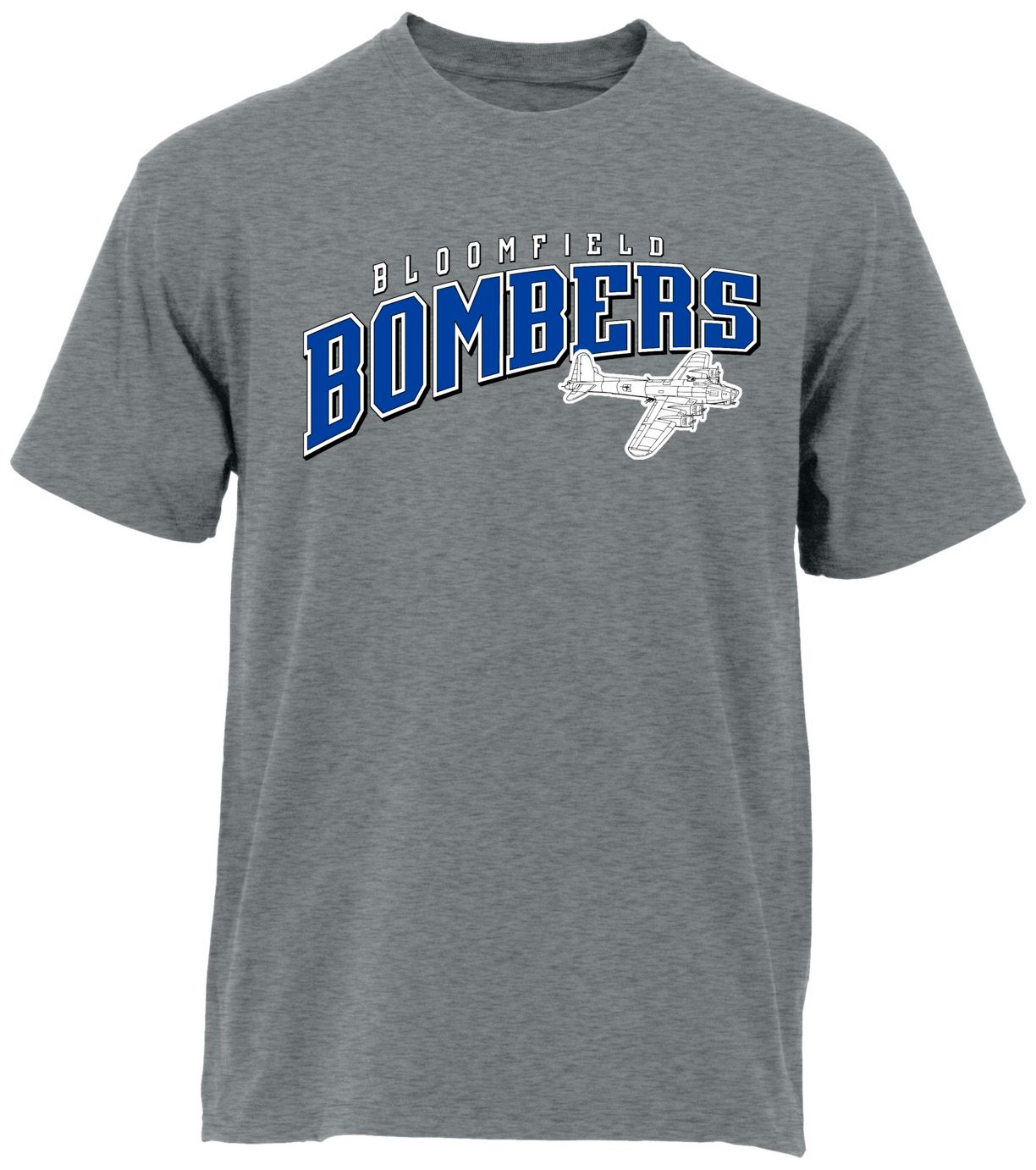 Ohiopyle Prints Adult Bloomfield Central School Grey Flyball Ultimate T-Shirt