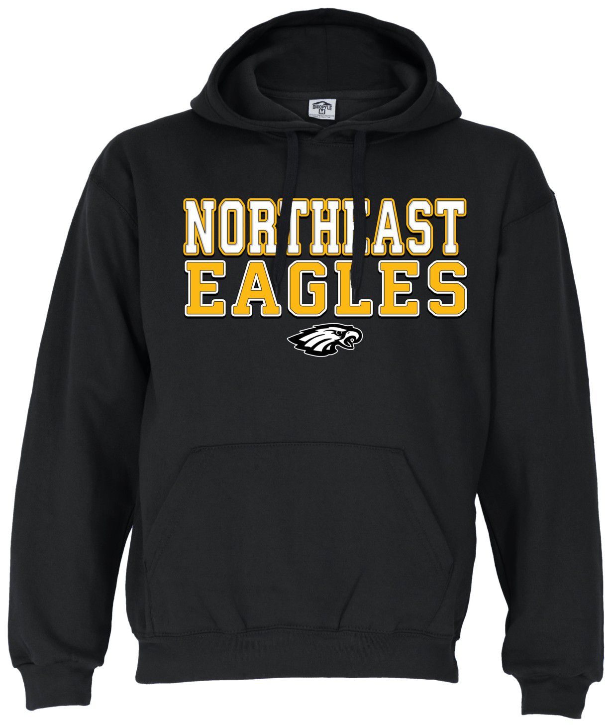 Ohiopyle Prints Adult Northeast High School Black Field Hooded Sweatshirt
