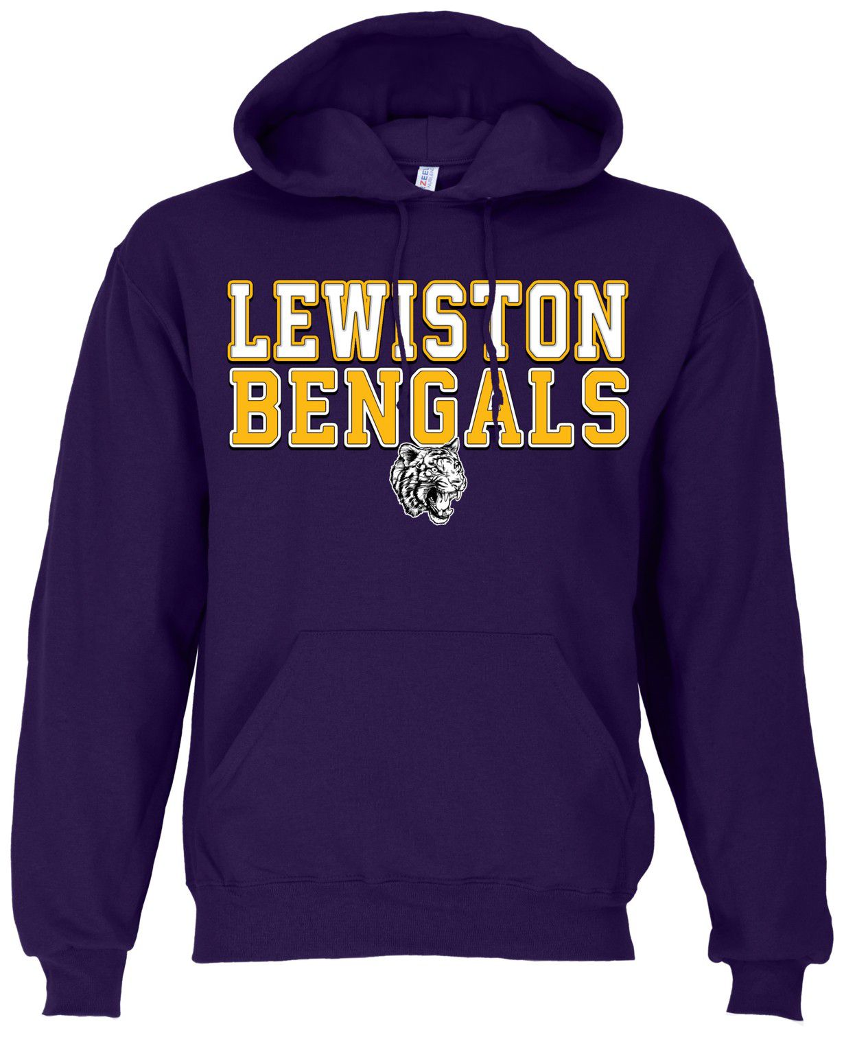 Ohiopyle Prints Adult Lewiston High School Purple Field Hooded Sweatshirt