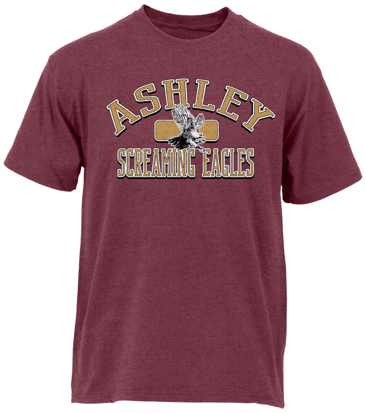 Ohiopyle Prints Adult Ashley High School Heather Maroon Plate T-Shirt