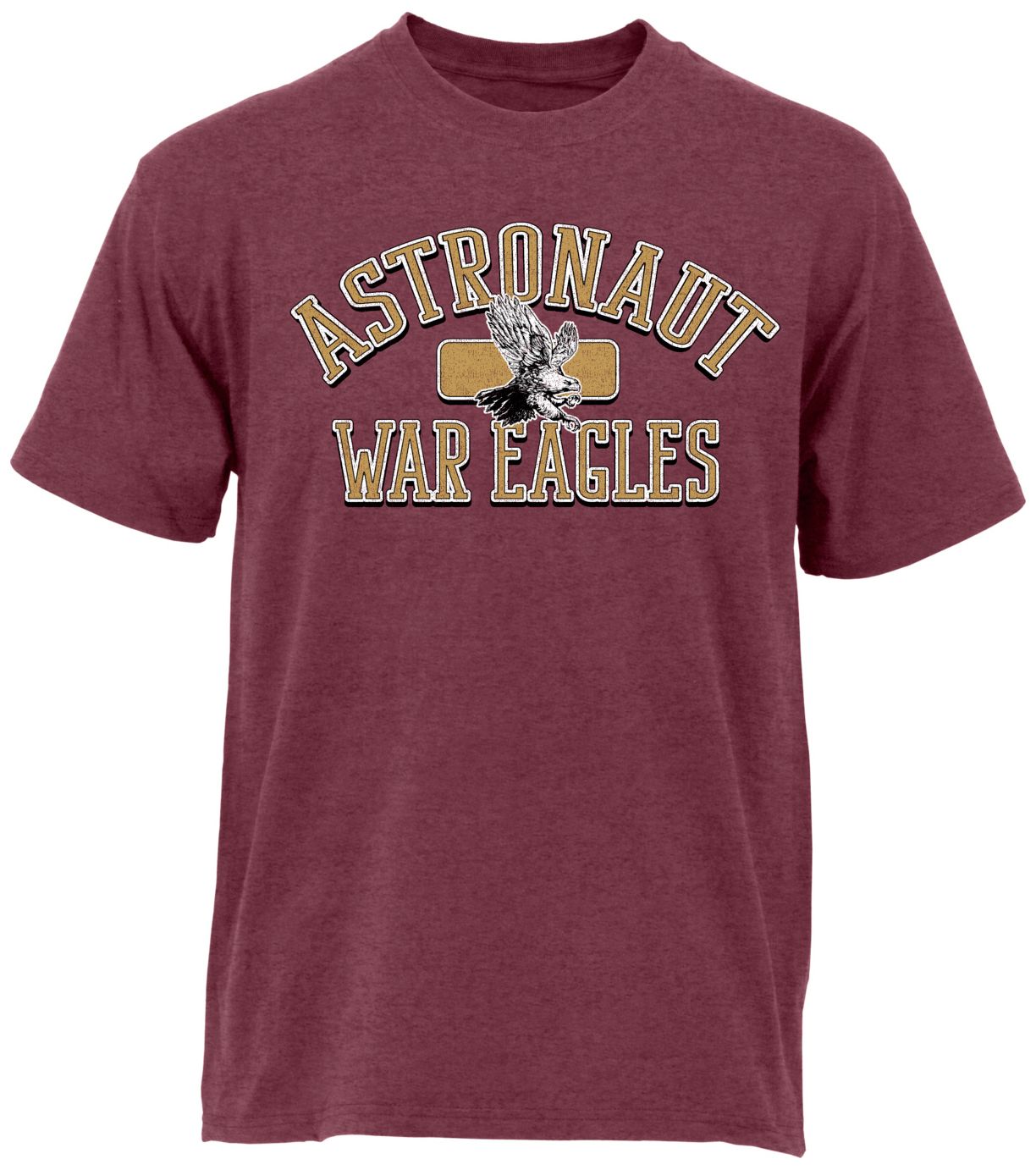 Ohiopyle Prints Adult Astronaut High School Heather Maroon Plate T-Shirt