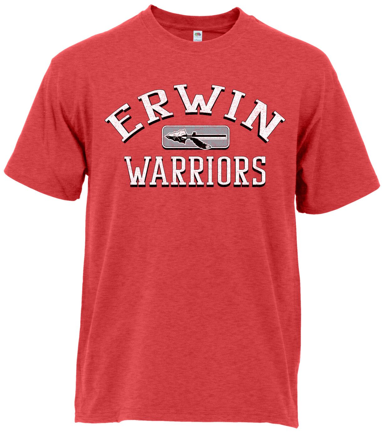 Ohiopyle Prints Adult Erwin High School Heather Red Plate Ultimate T-Shirt