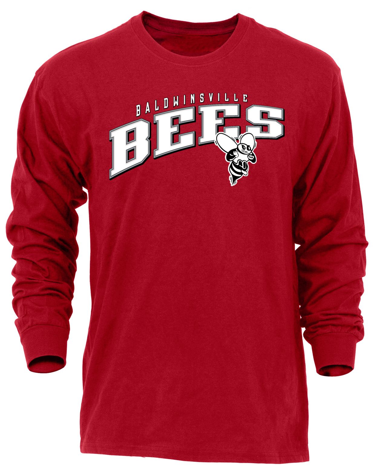 Ohiopyle Prints Adult Baldwinsville High School Red Flyball Long Sleeve Shirt
