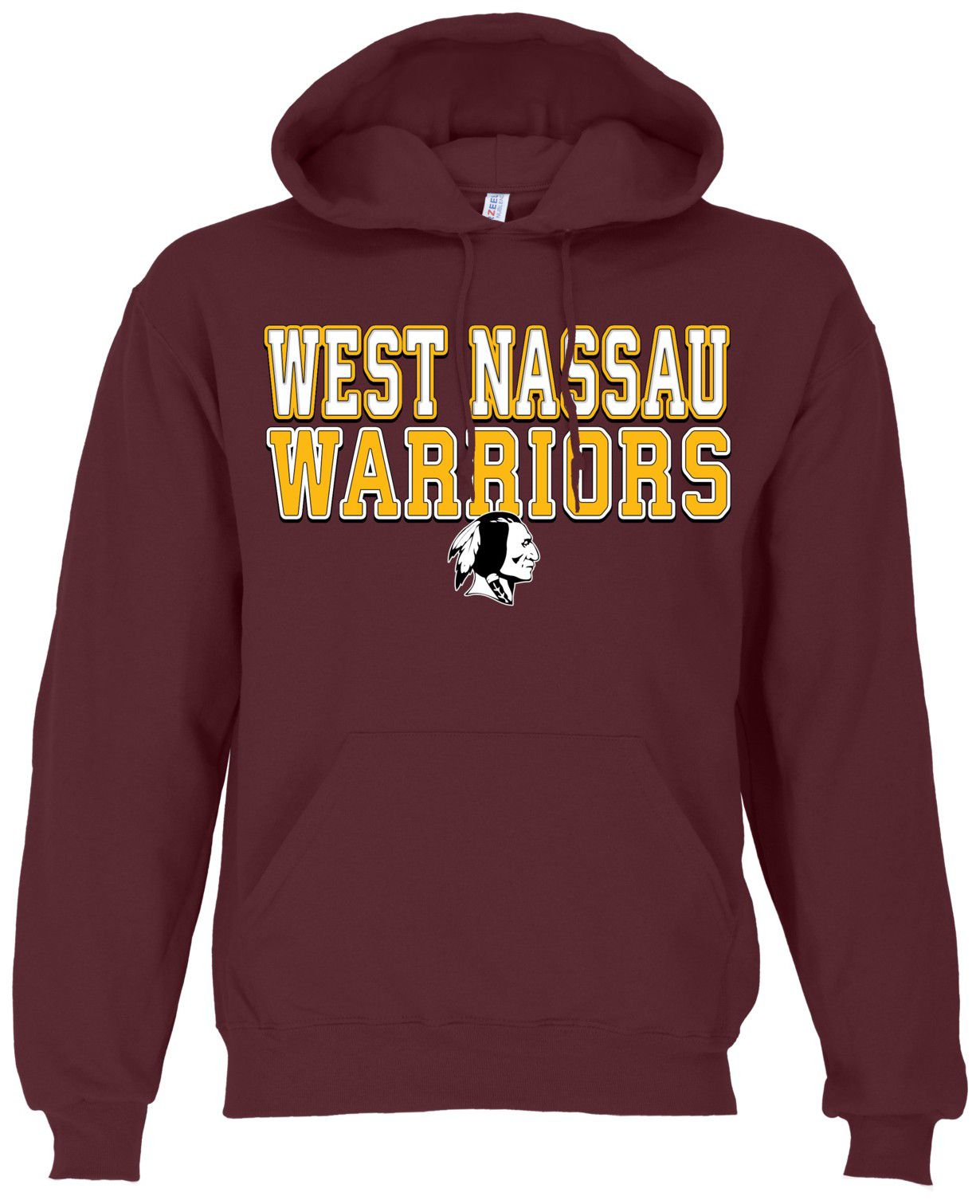 Ohiopyle Prints Adult West Nassau High School Maroon Field Hooded Sweatshirt