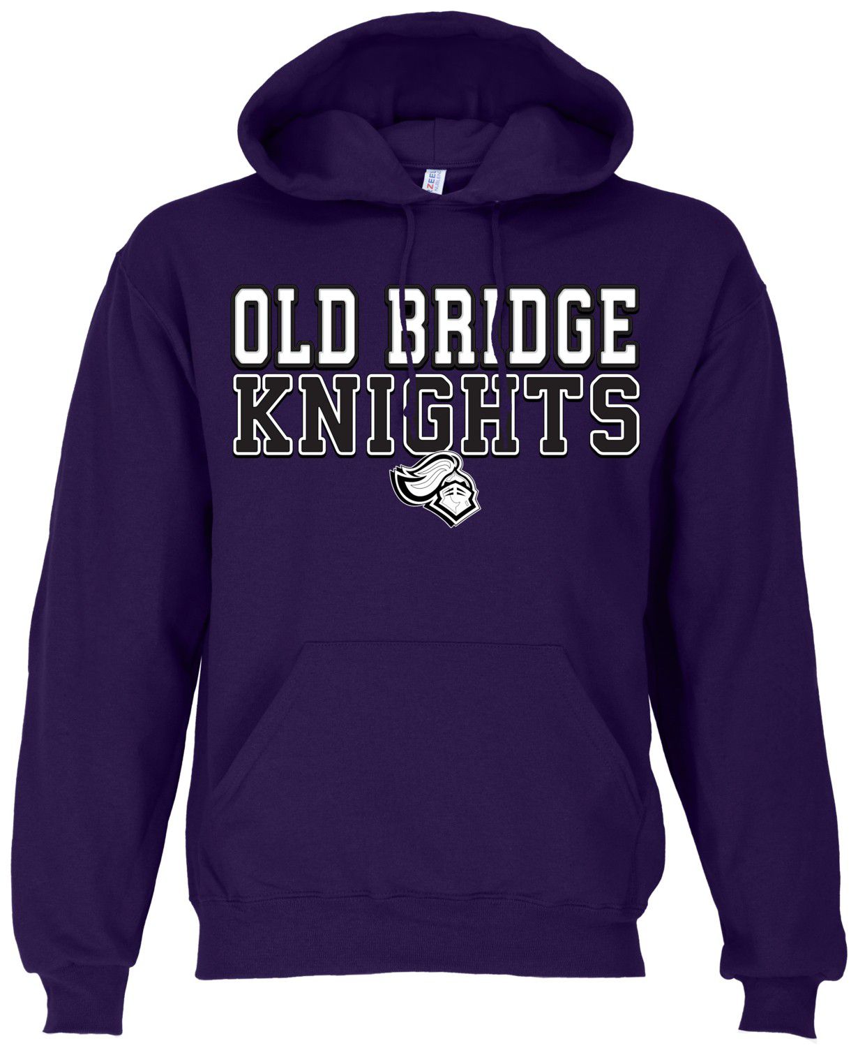 Ohiopyle Prints Adult Old Bridge High School Purple Field Hooded Sweatshirt