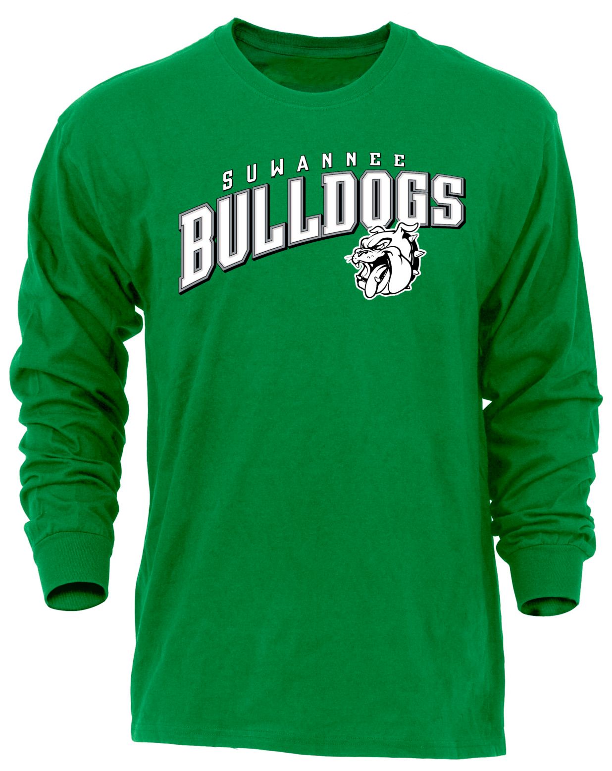 Ohiopyle Prints Adult Suwannee High School Kelly Green Flyball Long Sleeve Shirt