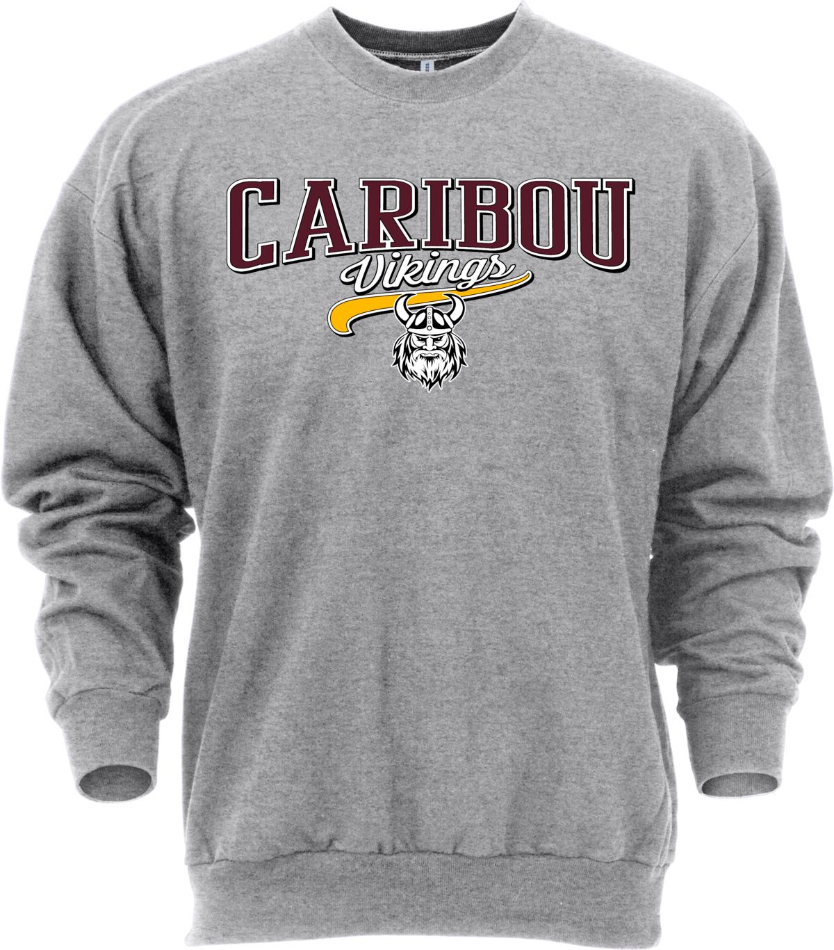 Ohiopyle Prints Adult Caribou High School Grey Catch Crewneck Sweatshirt