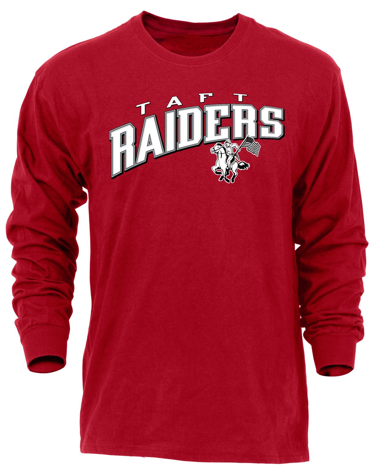 Ohiopyle Prints Adult Taft High School Red Flyball Long Sleeve Shirt