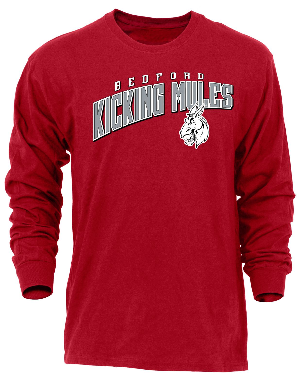 Ohiopyle Prints Adult Bedford High School Red Flyball Long Sleeve Shirt