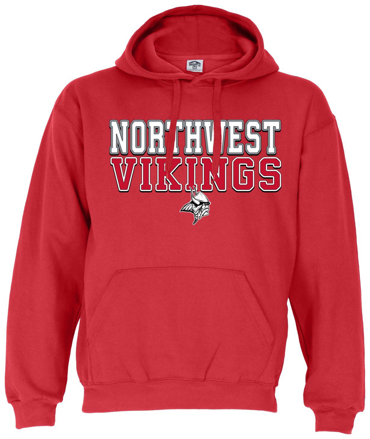 Ohiopyle Prints Adult Northwest High School Red Field Hooded Sweatshirt