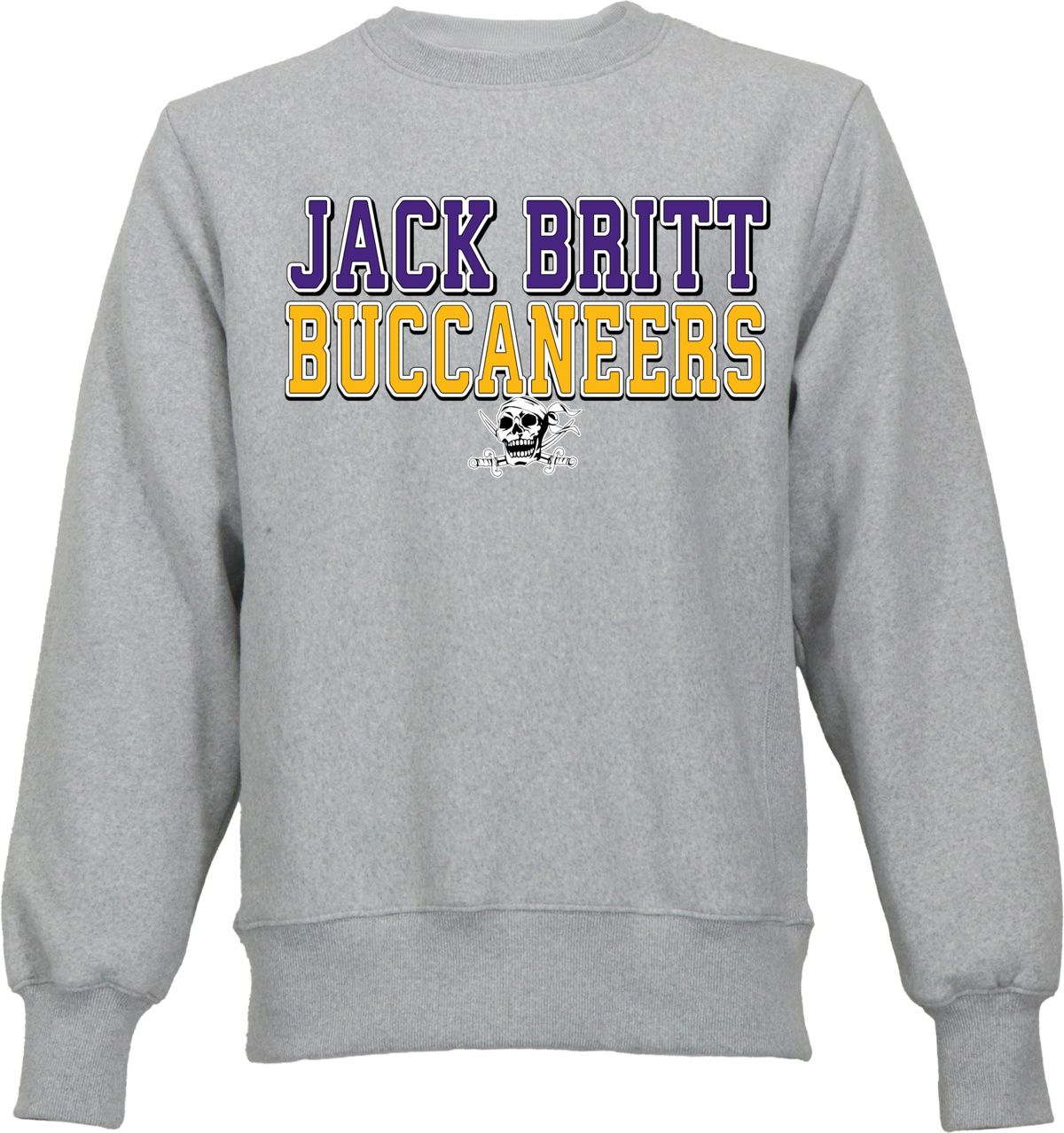 Ohiopyle Prints Men's Jack Britt High School Gray Crewneck Sweatshirt