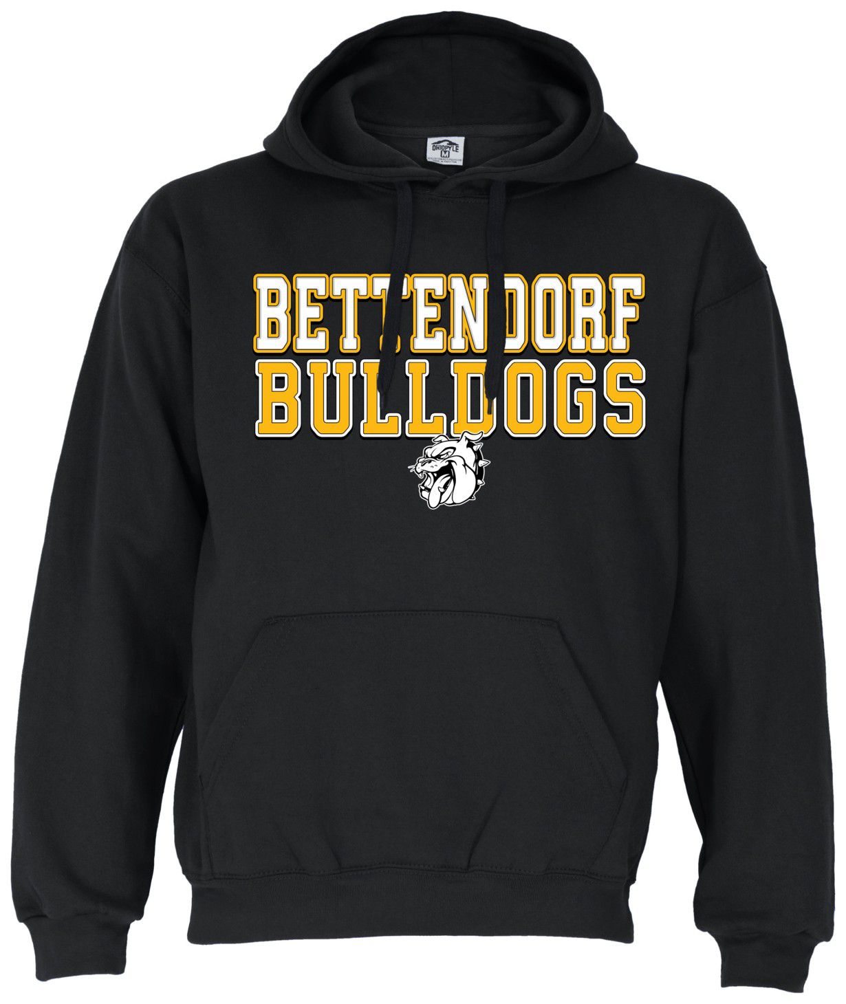Ohiopyle Prints Adult Bettendorf High School Black Field Hooded Sweatshirt