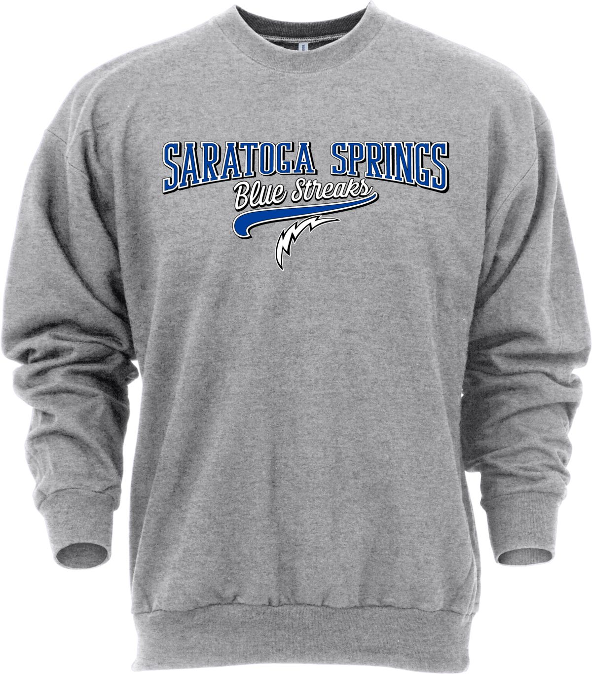 Ohiopyle Prints Adult Saratoga Springs High School Grey Catch Crewneck Sweatshirt