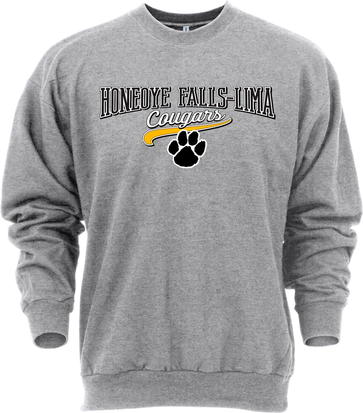 Ohiopyle Prints Adult Honeoye Falls-Lima High School Grey Catch Crewneck Sweatshirt