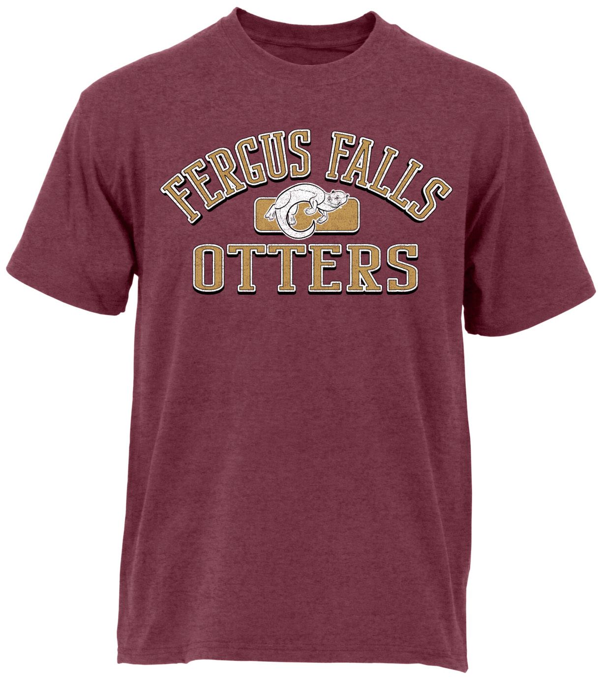 Ohiopyle Prints Adult Fergus Falls Senior High Heather Maroon Plate T-Shirt