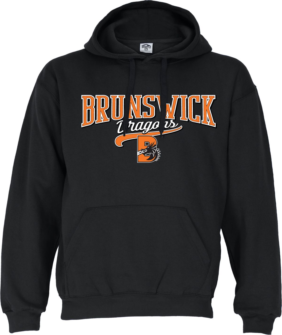 Ohiopyle Prints Men's Brunswick High School Black Hoodie