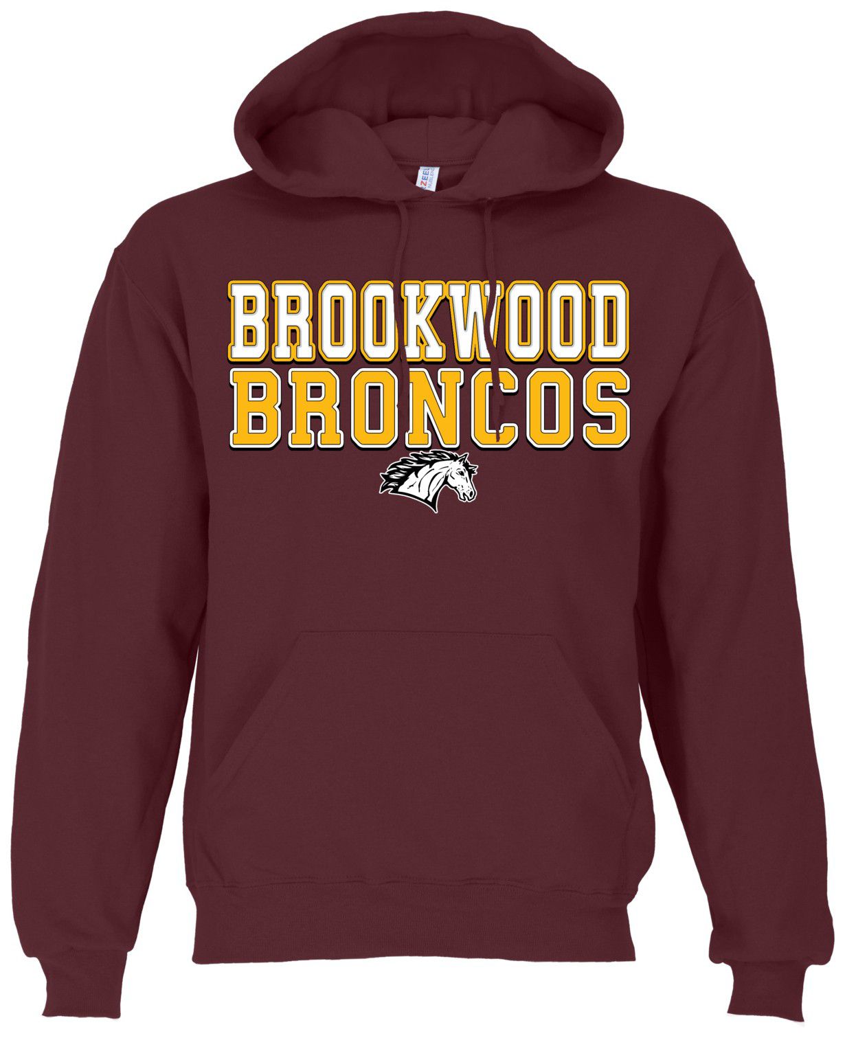 Ohiopyle Prints Adult Brookwood High School Maroon Field Hooded Sweatshirt